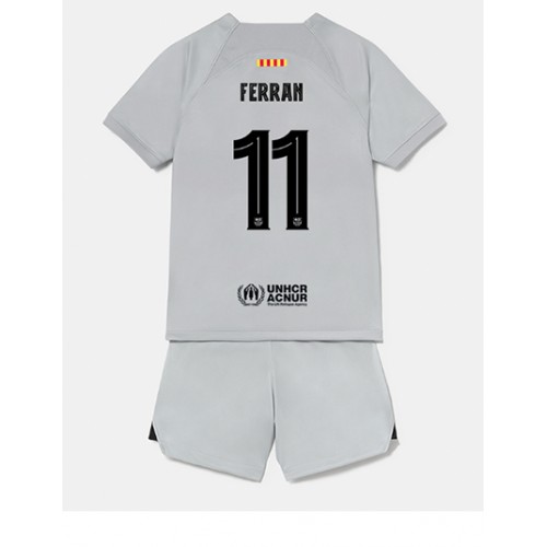 Fotbalové Dres Barcelona Ferran Torres #11 Dětské Alternativní 2022-23 Krátký Rukáv (+ trenýrky)